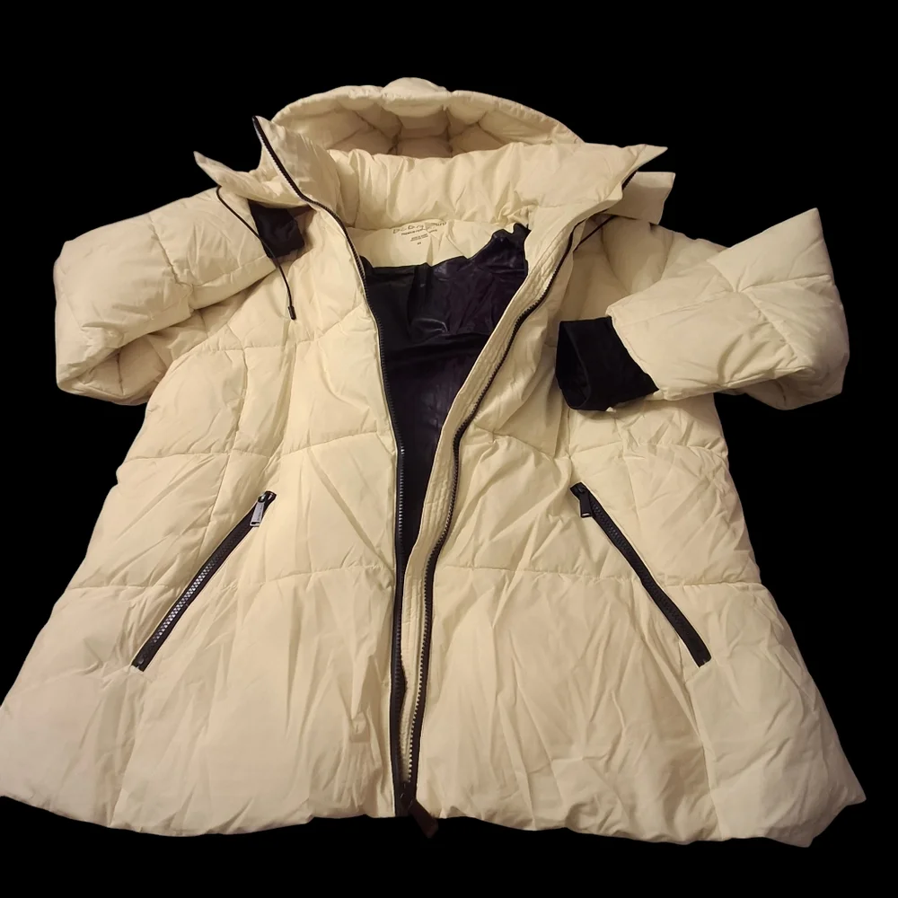 BCBGeneration Paris Puffer Jacket Hooded Yellow Full-Zip    Women Plus Size XXL - Picture 8 of 16